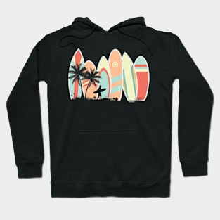 Retro Vintage Surfboard Surfing Surfboarder Wave Surfer Hoodie